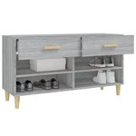 vidaXL Meuble à chaussures Sonoma gris 102x35x55 cm Bois d'ingénierie