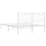 vidaXL Cadre de lit métal sans matelas et tête de lit blanc 140x200 cm