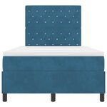 vidaXL Lit à ressorts avec matelas Bleu foncé 120 x 200 cm Velours