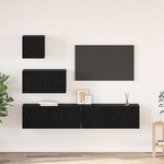 vidaXL Ensemble meuble TV 3 Pièces Chêne noir Bois d'ingénierie