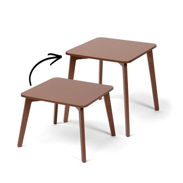 Table Tulla  moka  pieds à deux longueurs