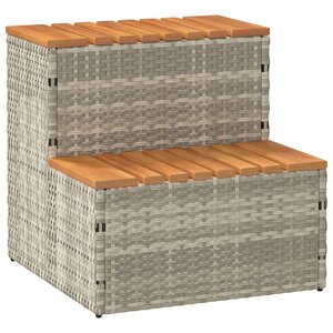 VidaXL Marche bain à remous gris clair 50x50x50 5 cm acacia massif