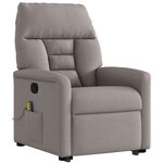 vidaXL Fauteuil inclinable de massage Taupe Tissu