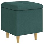 vidaXL Pouf de rangement avec coussin Vert foncé 40 x 40 x 45 cm tissu