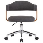 vidaXL Chaise pivotante de bureau Gris Bois courbé et tissu