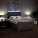 vidaXL Sommier à lattes de lit avec matelas Taupe 140x200 cm Tissu
