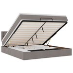 vidaXL Lit ottoman avec matelas et LED Taupe 180x200cm tissu