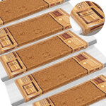 vidaXL Tapis d'escalier autoadhésifs 10 Pièces 65x21x4 cm Beige