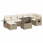 vidaXL Salon de jardin avec coussins 8 Pièces beige résine tressée