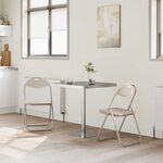 vidaXL Chaise pliante 2 pc Simili cuir Sable 48 x 43 5 x 81 cm
