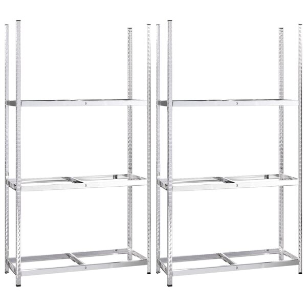 vidaXL Porte-pneus à 3 niveaux 2 Pièces Argenté 110x40x200 cm Acier