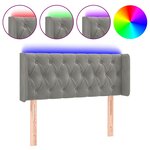 vidaXL Tête de lit à LED Gris clair 103x16x78/88 cm Velours