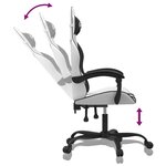 vidaXL Chaise de jeu pivotante Blanc et noir Similicuir
