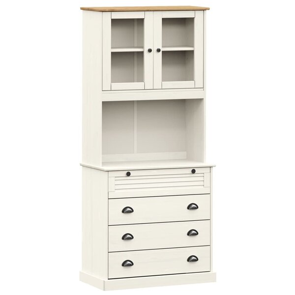 vidaXL Buffet haut VIGO blanc 80x40x176 cm bois massif de pin