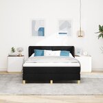 Lit Box Spring vidaXL avec matelas - Noir  160x200 cm  Tissu