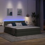 vidaXL Lit avec des lumières à LED Gris foncé 160 x 200 cm tissu