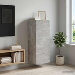 vidaXL Armoire Murale 33 x 34 5 x 90 cm Bois d'ingénierie Gris béton