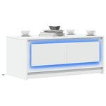 vidaXL Table basse avec lumières LED blanc bois d'ingénierie