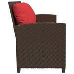 vidaXL Canapé de jardin avec coussins 5 places brun résine tressée