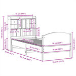 vidaXL Lit bibliothèque sans matelas blanc 90x200cm bois de pin massif