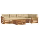 vidaXL Ensemble de canapés d'extérieur 6 Pièces Naturel et Beige