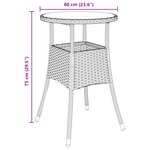 vidaXL Ensemble de Salle à Manger de Jardin 3 Pièces Noir Poly Rotin