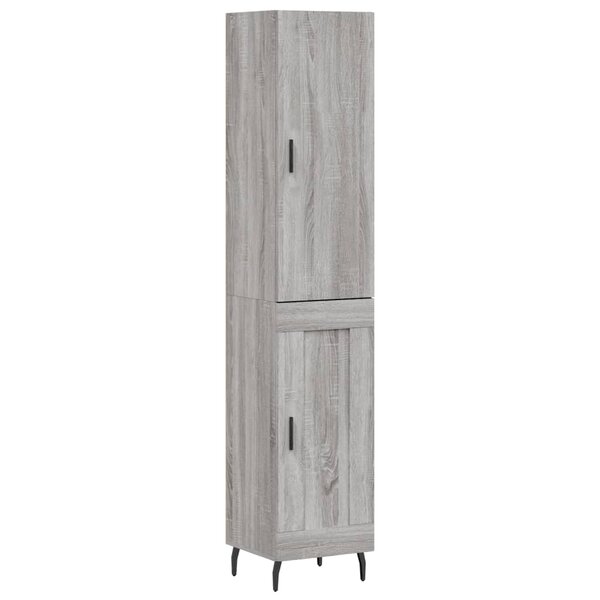 vidaXL Buffet haut Sonoma gris 34 5x34x180 cm Bois d'ingénierie