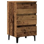 vidaXL Table de chevet avec pieds en métal vieux bois 40x35x69 cm