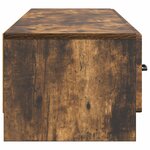 vidaXL Meuble TV Chêne fumé 147 x 34 5 x 27 cm Bois d'ingénierie