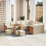 vidaXL Ensemble de canapé de jardin 12 Pièces Beige et crème
