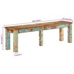 vidaXL Banc 160x35x46 cm bois de récupération massif