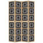 vidaXL Cloison de séparation 4 panneaux marron noir paulownia massif