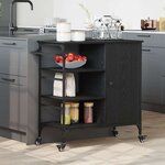 vidaXL Chariot de cuisine Chêne noir 87 5x38 5x84 5 cm Bois d'ingénierie