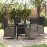 vidaXL Ensemble de salle à manger pour jardin 5 Pièces Gris Poly rotin