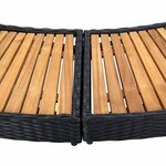 vidaXL Cadre de spa noir résine tressée et bois d'acacia