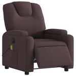 vidaXL Fauteuil de massage inclinable électrique Marron foncé Tissu