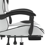 vidaXL Chaise de jeu pivotante et repose-pied Blanc et noir Similicuir