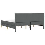 vidaXL Cadre de lit avec matelas Gris foncé 180 x 200 cm tissu