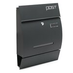 Boite aux lettres design moderne boite murale porte-journaux anthracite