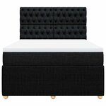 vidaXL Sommier à lattes de lit avec matelas Noir 160x200 cm Tissu