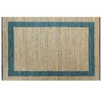 vidaXL Tapis fait à la main Jute Bleu 80x160 cm