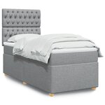 vidaXL Sommier à lattes de lit avec matelas gris clair 80x200 cm tissu