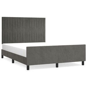 vidaXL Cadre de lit sans matelas gris foncé 140x190 cm velours