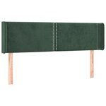 vidaXL Tête de lit avec oreilles Vert foncé 147x16x78/88 cm Velours