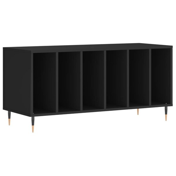 vidaXL Armoire à disques noir 100x38x48 cm bois d'ingénierie