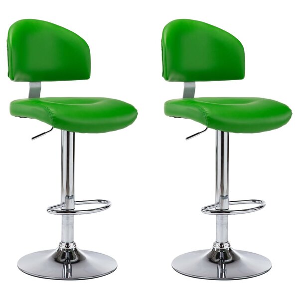 vidaXL Tabourets de bar lot de 2 vert similicuir