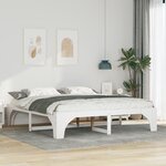 vidaXL Cadre de lit surélevé avec stockage Blanc Bois massif en pin