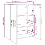 vidaXL Armoire Murale Montage mural 2 Pièces Chêne noir 69 5 x 34 x 90 cm