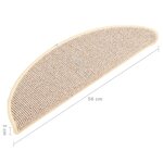 vidaXL Tapis de marches d'escalier 15 Pièces Blanc et marron 56x17x3 cm
