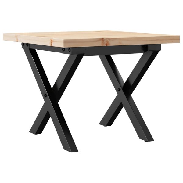 vidaXL Table basse cadre en X 40x40x35 5cm bois de pin massif et acier